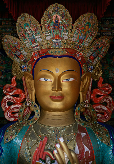 maitreya buddha statue in Thiksey