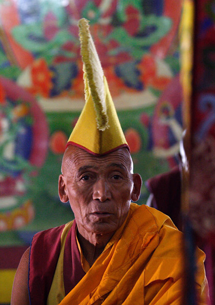 A monk at Spituk Monastery