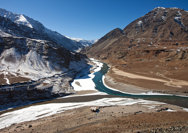 zanskar and indus confluence, nimu, ladakh