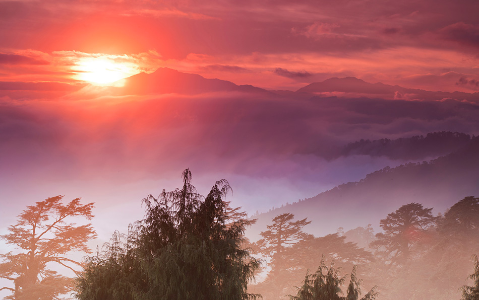 Sunrise from Dochula Pass, Bhutan