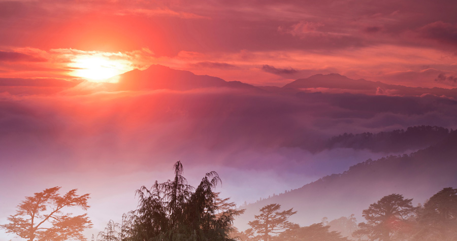 Sunrise from Dochula Pass, Bhutan