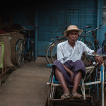 A trishaw at Bago Market